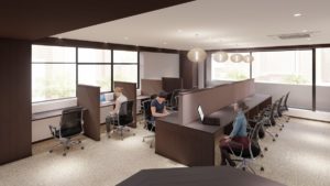 八王子コワーキングスペース_BIZcomfort八王子_ラウンジ全体のパース