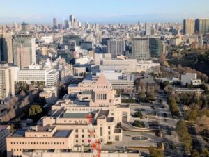 ワークスタイリング霞が関ビルディング オープンスペースからの眺望 国会議事堂方面