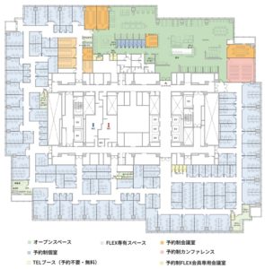 ワークスタイリング東京ミッドタウン(六本木)　18階フロアマップ